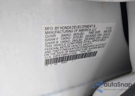 2023 Acura Mdx Advance Package z USA, uszkodzony, nr VIN 5J8YE1H86PL013530